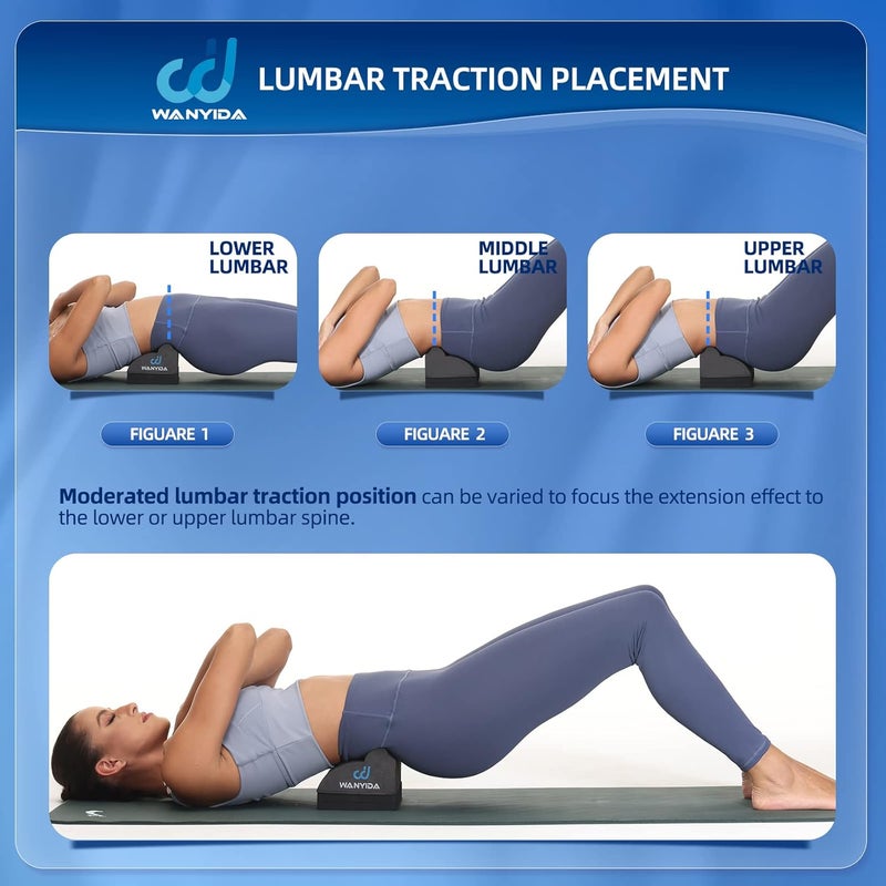 WANYIDA Lumbar Orthotic Traction Roll Device, Lower Back Stretcher for Pain relief, Back Traction for Lumbar Decompression, 3 Height Adjustable Lumbar Stretcher, Chiropractic - Image 3